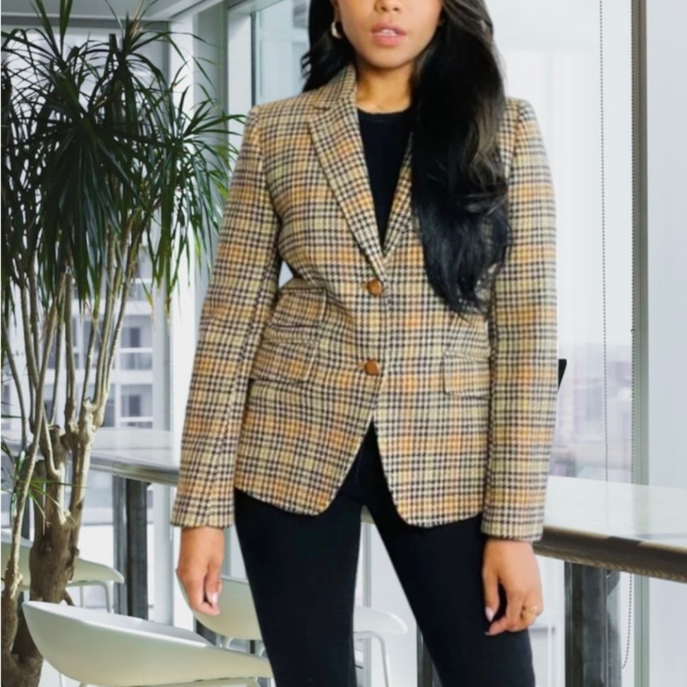 J. Crew wool plaid blazer